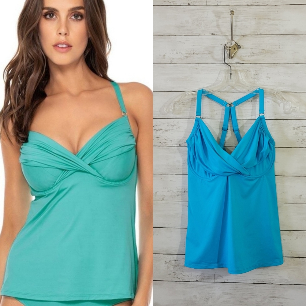 Swim Systems Blue Tankini Top Size 34‎ DD